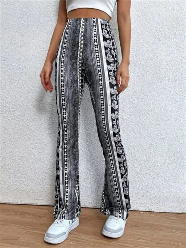 High Elastic Tight Pants Slim Sexy Print Trousers Womens Clothing - Image 7