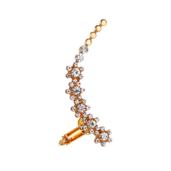 Full Crystal Butterfly Flower Single Crystal Ear Clip - Image 10