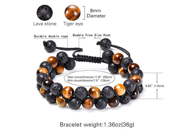 Tiger Eye Couple Bracelets Matte Black Agate Beads Bracelet - Image 4