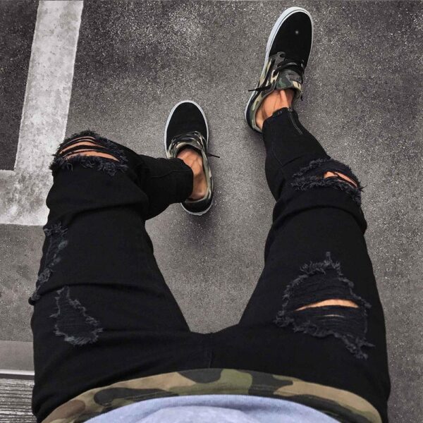 Pants Jeans For Men Trousers Long Basic Broken Clothes - Image 2