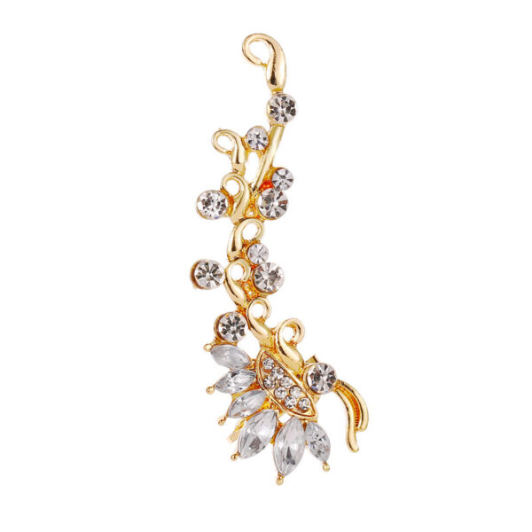 Full Crystal Butterfly Flower Single Crystal Ear Clip - Image 6