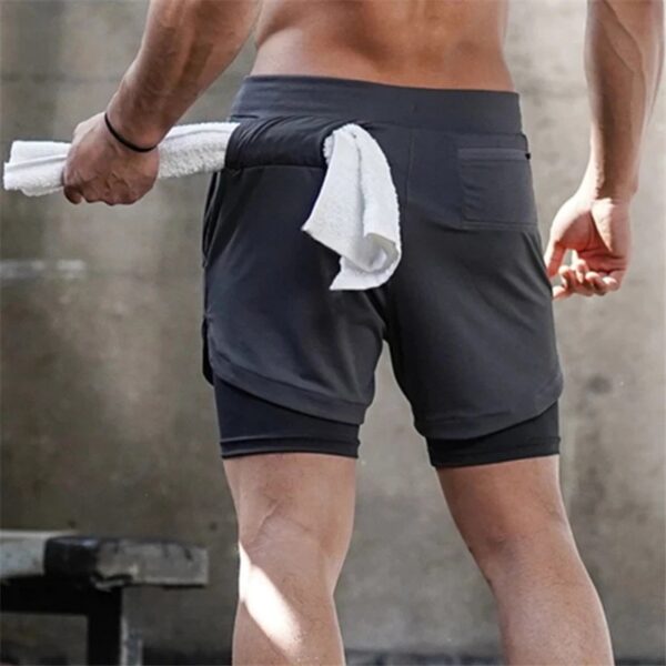 Running Shorts Men 2 In 1 Double-deck Quick Dry GYM  Fitness Jogging Workout  Pants - Image 9