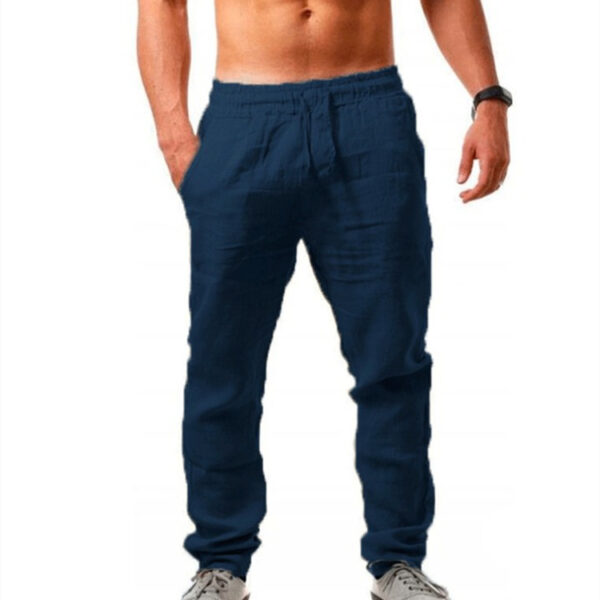 Breathable Cotton And Linen Loose Casual Sports Trousers - Image 2