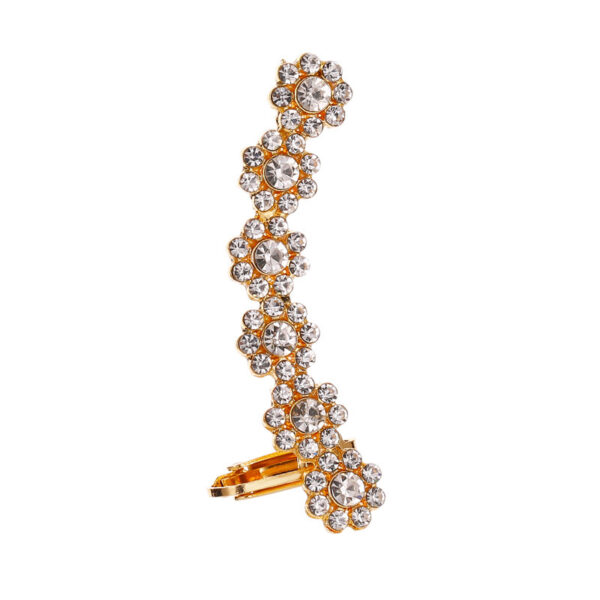 Full Crystal Butterfly Flower Single Crystal Ear Clip - Image 7