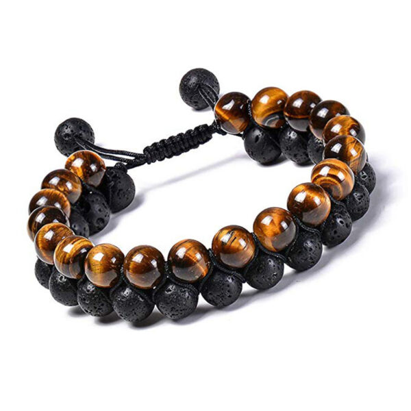Tiger Eye Couple Bracelets Matte Black Agate Beads Bracelet - Image 9