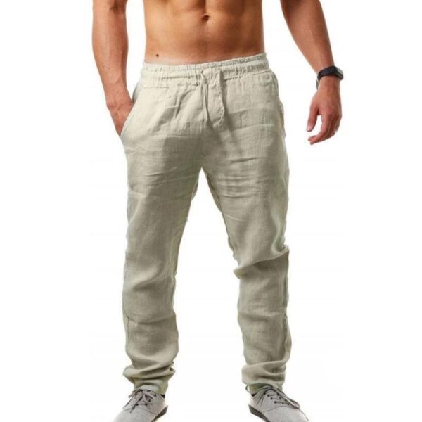 Breathable Cotton And Linen Loose Casual Sports Trousers - Image 3