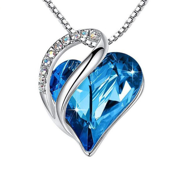 925 Sliver Heart Shaped Geometric Necklace Jewelry Women's Clavicle Chain Valentine's Mothers Day Gift - Image 6