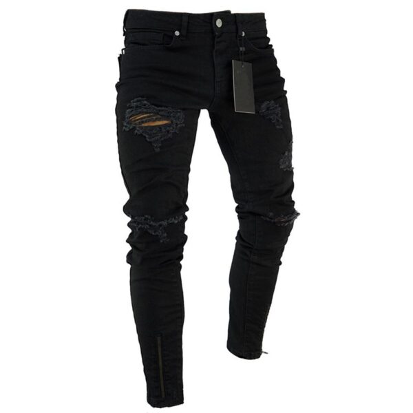 Pants Jeans For Men Trousers Long Basic Broken Clothes - Image 6