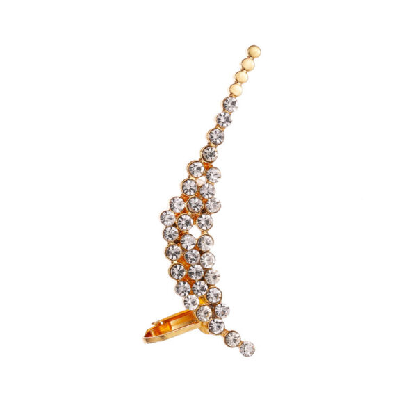 Full Crystal Butterfly Flower Single Crystal Ear Clip - Image 2