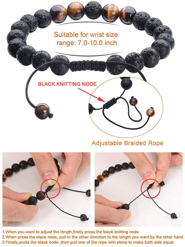 Tiger Eye Couple Bracelets Matte Black Agate Beads Bracelet - Image 8
