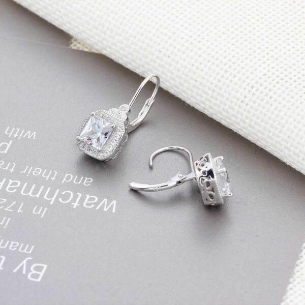 Sterling silver rhinestone earrings - Image 3