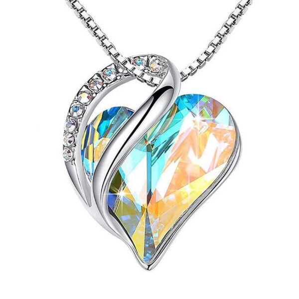 925 Sliver Heart Shaped Geometric Necklace Jewelry Women's Clavicle Chain Valentine's Mothers Day Gift - Image 9
