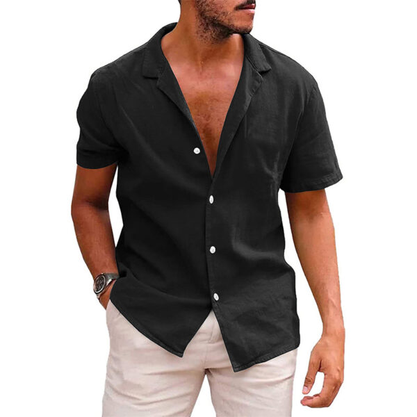 Men's Tops Casual Button Down Shirt Short Sleeve Beach Shirt Summer Mens Clothing - Image 6