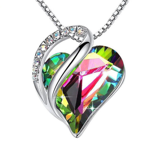 925 Sliver Heart Shaped Geometric Necklace Jewelry Women's Clavicle Chain Valentine's Mothers Day Gift - Image 10