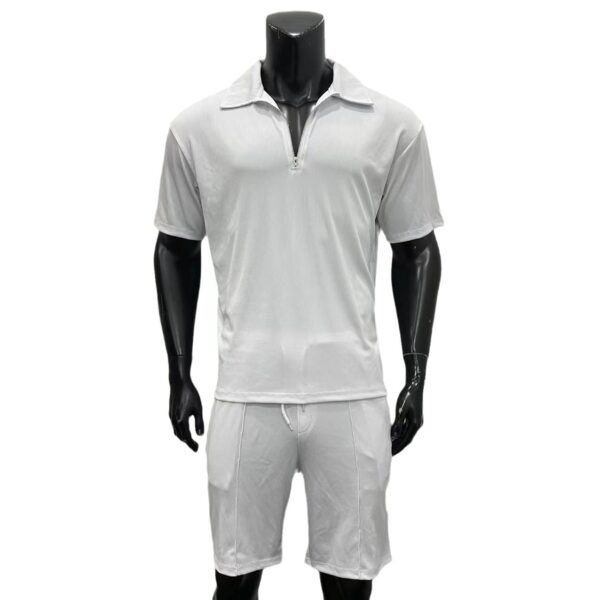 Summer Fashion Mens Clothing  Men's Suits New Zipper Polo Casual Short Sleeve Drawstring Shorts Men's Set - Image 9