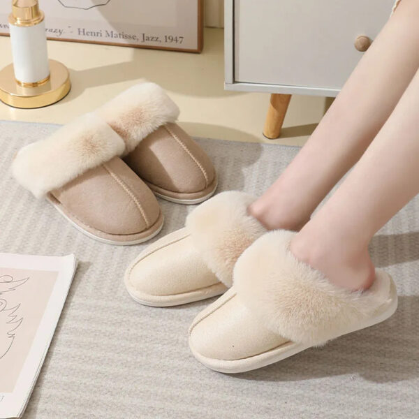 Winter Warm Plush Home Slippers Indoor Fur Slippers Women Soft Lined Cotton Shoes Comfy Non-Slip Bedroom Fuzzy House Shoes Women Couple - Image 8