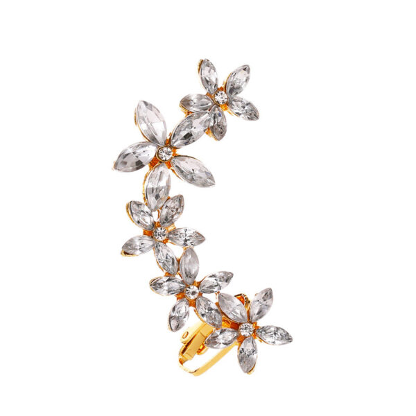 Full Crystal Butterfly Flower Single Crystal Ear Clip - Image 4