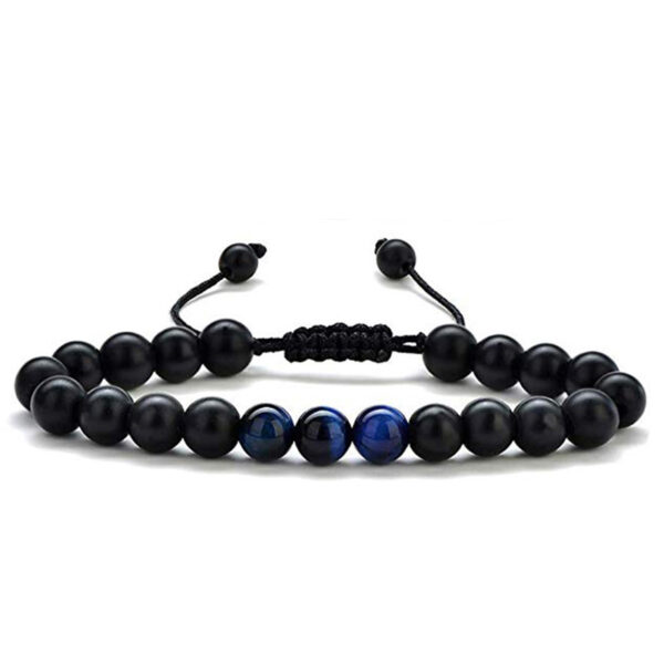 Tiger Eye Couple Bracelets Matte Black Agate Beads Bracelet - Image 6