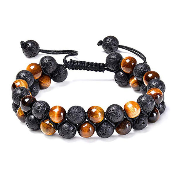 Tiger Eye Couple Bracelets Matte Black Agate Beads Bracelet - Image 2