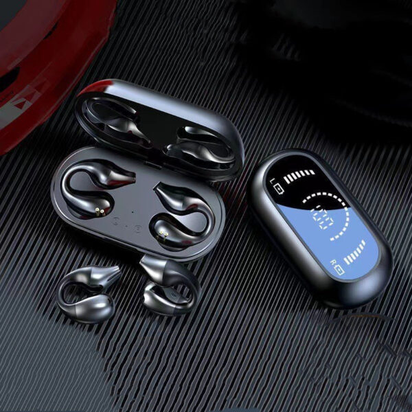 Ear Clip Bone Conduction Headphone Bluetooth-compatible 5.2 HIFI Wireless Earphone Touch Handsfree Sports Noise Cancelling Headset With Mic - Image 2