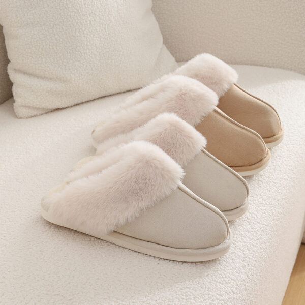 Winter Warm Plush Home Slippers Indoor Fur Slippers Women Soft Lined Cotton Shoes Comfy Non-Slip Bedroom Fuzzy House Shoes Women Couple - Image 7