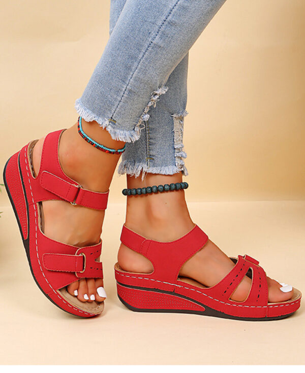 Wedge Sandals Summer Velcro Platform Shoes Women - Image 9