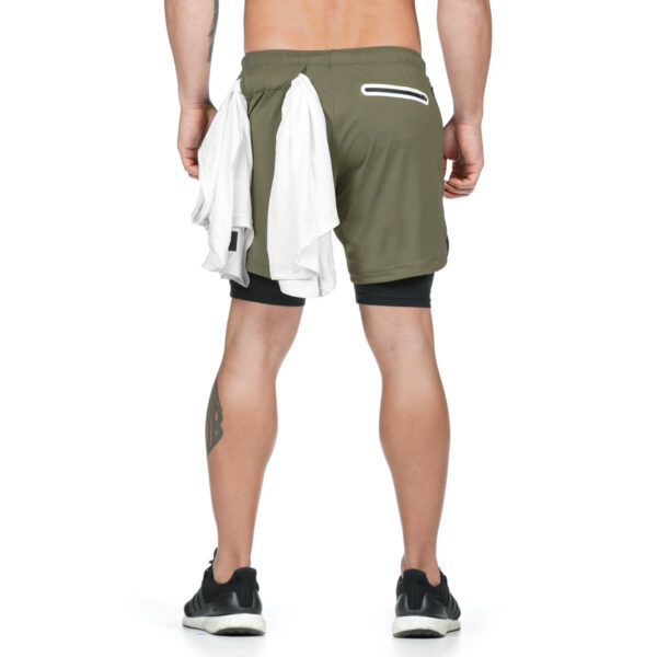 Running Shorts Men 2 In 1 Double-deck Quick Dry GYM  Fitness Jogging Workout  Pants - Image 4