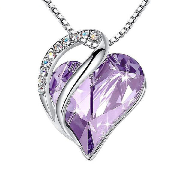 925 Sliver Heart Shaped Geometric Necklace Jewelry Women's Clavicle Chain Valentine's Mothers Day Gift - Image 3