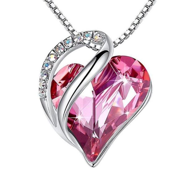925 Sliver Heart Shaped Geometric Necklace Jewelry Women's Clavicle Chain Valentine's Mothers Day Gift - Image 7