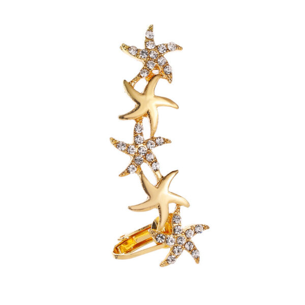 Full Crystal Butterfly Flower Single Crystal Ear Clip - Image 8