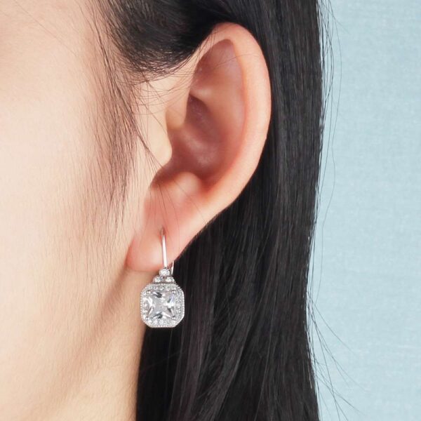 Sterling silver rhinestone earrings - Image 2