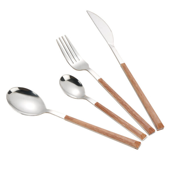 Stainless steel imitation wooden handle tableware - Image 4
