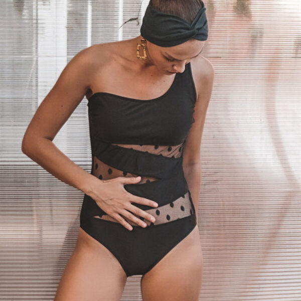 Women's one-shoulder mesh swimwear - Image 5