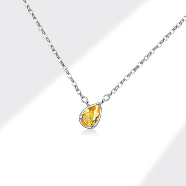 S925 Sterling Silver Simple Geometric Diamond Cube Sugar Necklace - Image 9