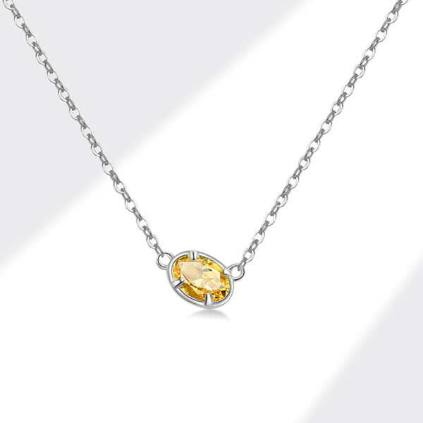 S925 Sterling Silver Simple Geometric Diamond Cube Sugar Necklace - Image 5
