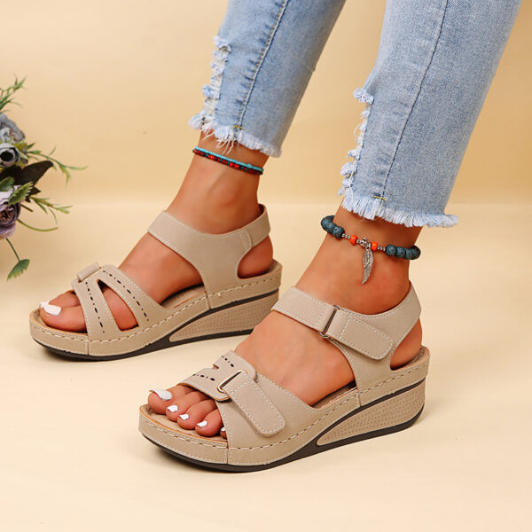 Wedge Sandals Summer Velcro Platform Shoes Women - Image 10
