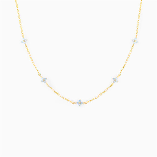 Ins Style Fashion Blue Flower Necklace Vacation Beach Travel Spring Summer Jewelry - Image 2