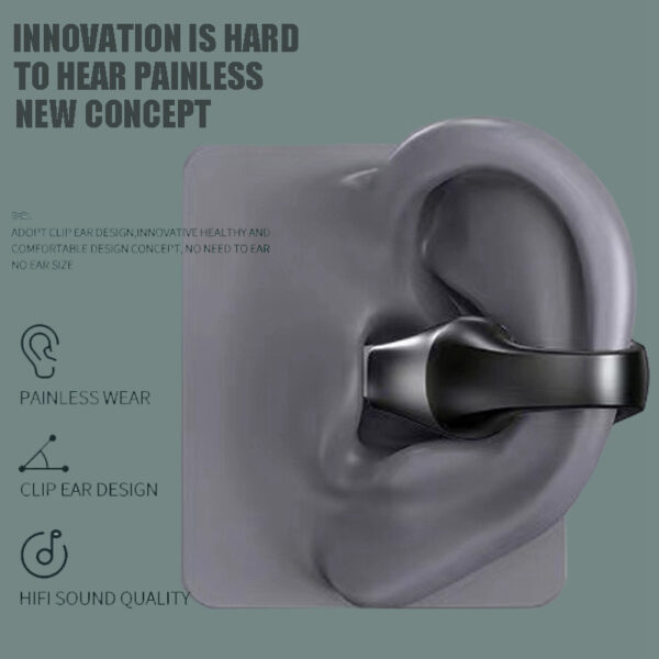 Ear Clip Bone Conduction Headphone Bluetooth-compatible 5.2 HIFI Wireless Earphone Touch Handsfree Sports Noise Cancelling Headset With Mic - Image 6