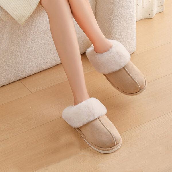 Winter Warm Plush Home Slippers Indoor Fur Slippers Women Soft Lined Cotton Shoes Comfy Non-Slip Bedroom Fuzzy House Shoes Women Couple - Image 2