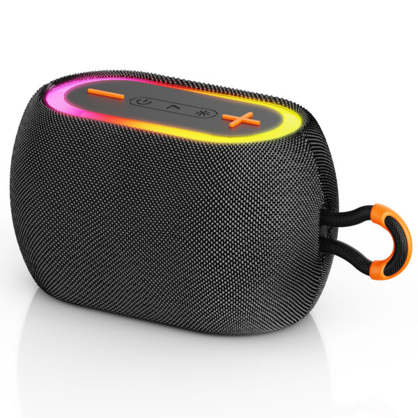 JYX L1Black Portable Bluetooth Speaker & Mini Wireless Speaker With DJ Lights Rich Stereo Bass Aux & IPX7 Waterproof Outdoor Speaker