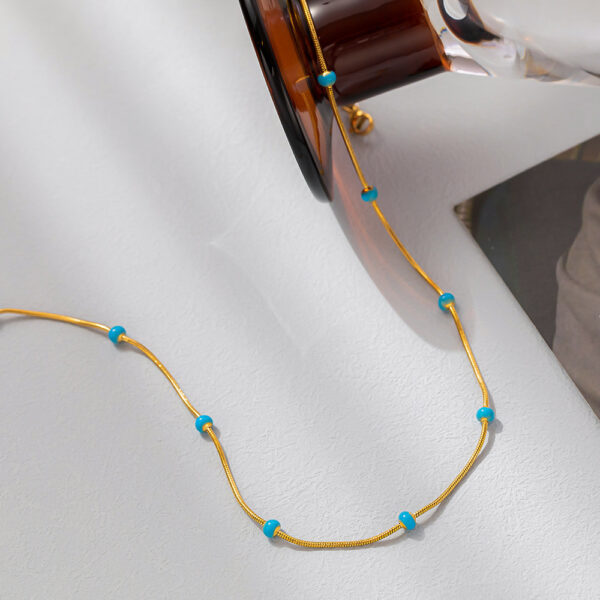 Titanium Steel Ball Drop Glaze Necklace For Women With A Colorless And Advanced Sense, Simple And Versatile Collar Chain Accessories - Image 4