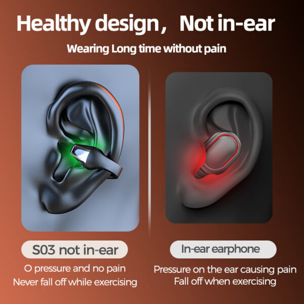 Ear Clip Bone Conduction Headphone Bluetooth-compatible 5.2 HIFI Wireless Earphone Touch Handsfree Sports Noise Cancelling Headset With Mic - Image 8