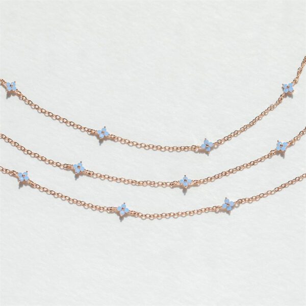 Ins Style Fashion Blue Flower Necklace Vacation Beach Travel Spring Summer Jewelry - Image 9