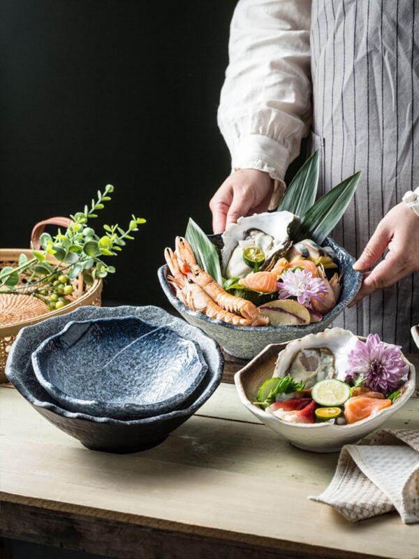 Creative Upscale Restaurant Salmon Seafood Posture Sashimi Plate - Image 3