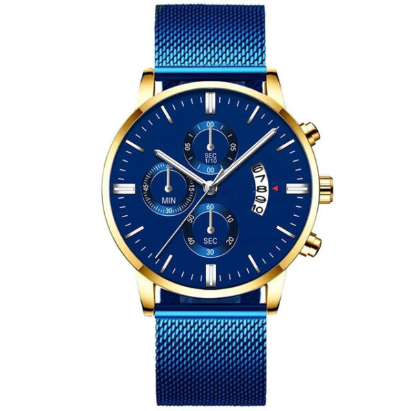 Mens Business Luxury Watches For Men Mesh Band Quartz Watch - Image 4