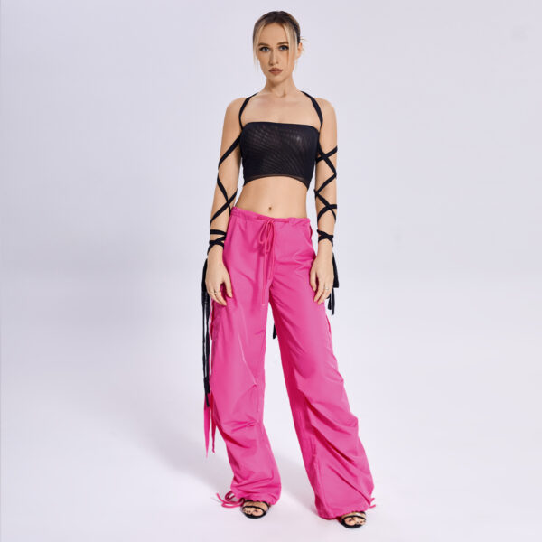 Womens Elastic Cross Arm Solid Color Straps Tank Top Casual Summer Ladies Slim Top - Image 10